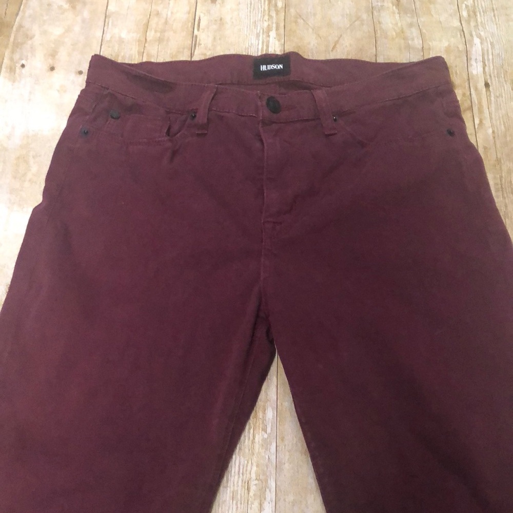 Burgundy Hudson Nico Midrise Ankle Skinny Jeans